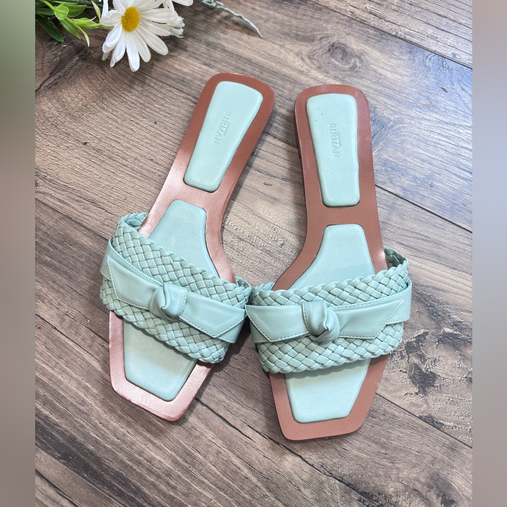 Alexandre Birman Light Green Braided Sandals